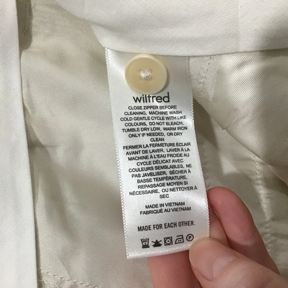 NWT Aritzia Wilfred Carrot Linen Pants White Sz 4 High Waist Trousers Minimalist